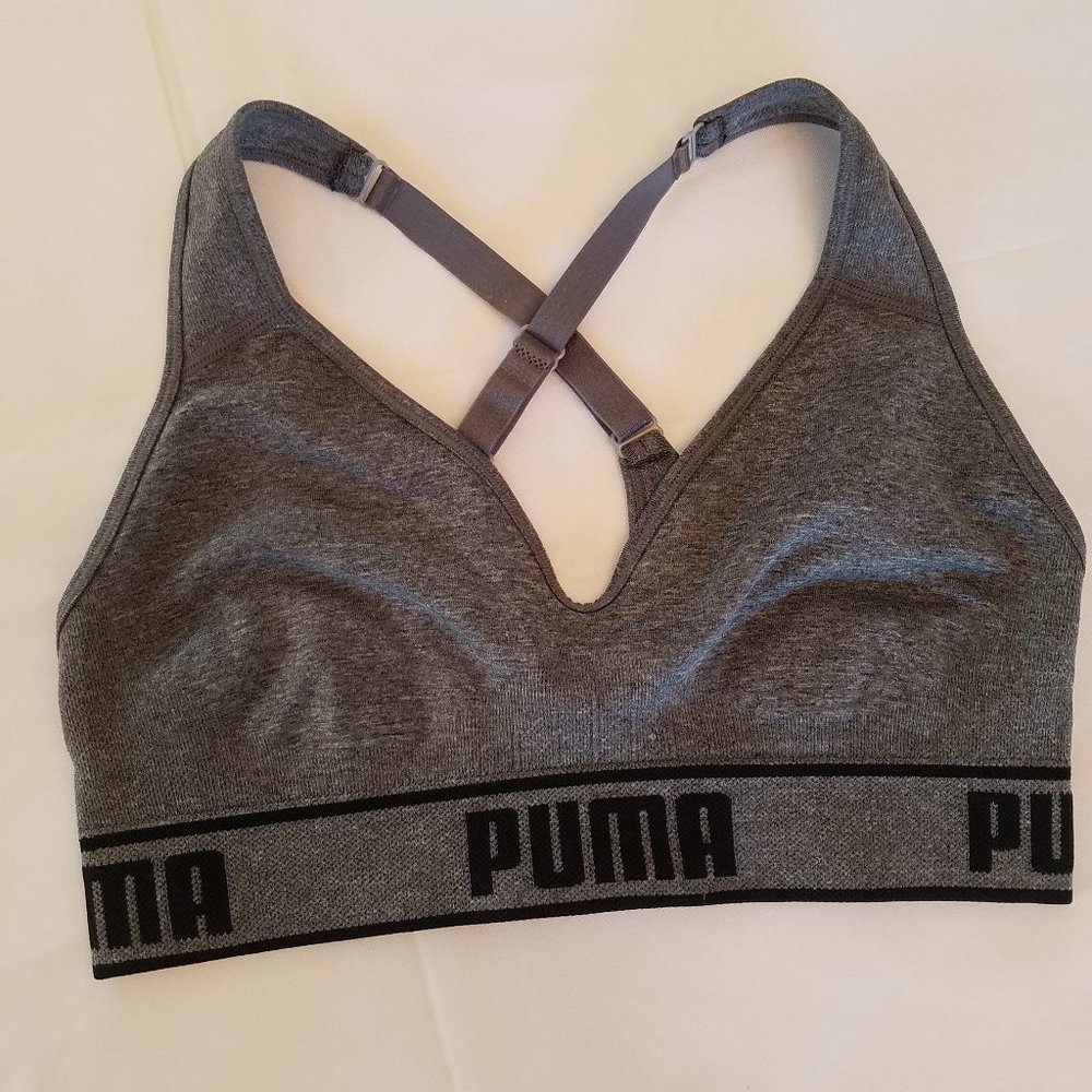 PUMA Grey athletic bra Size M